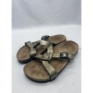 Birkenstock Birkis Tahiti Gold Glitter Sandals Strap Buckle Womens EU 36 US 5